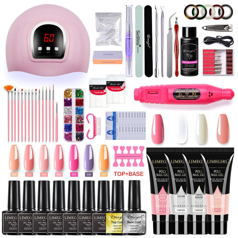 Coffret Ongles Gel UV & Acrygel - Lampe, Ponceuse & Accessoires Inclus - Ongles Sublimes Facilement