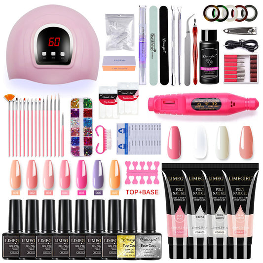 Coffret Ongles Gel UV & Acrygel - Lampe, Ponceuse & Accessoires Inclus - Ongles Sublimes Facilement