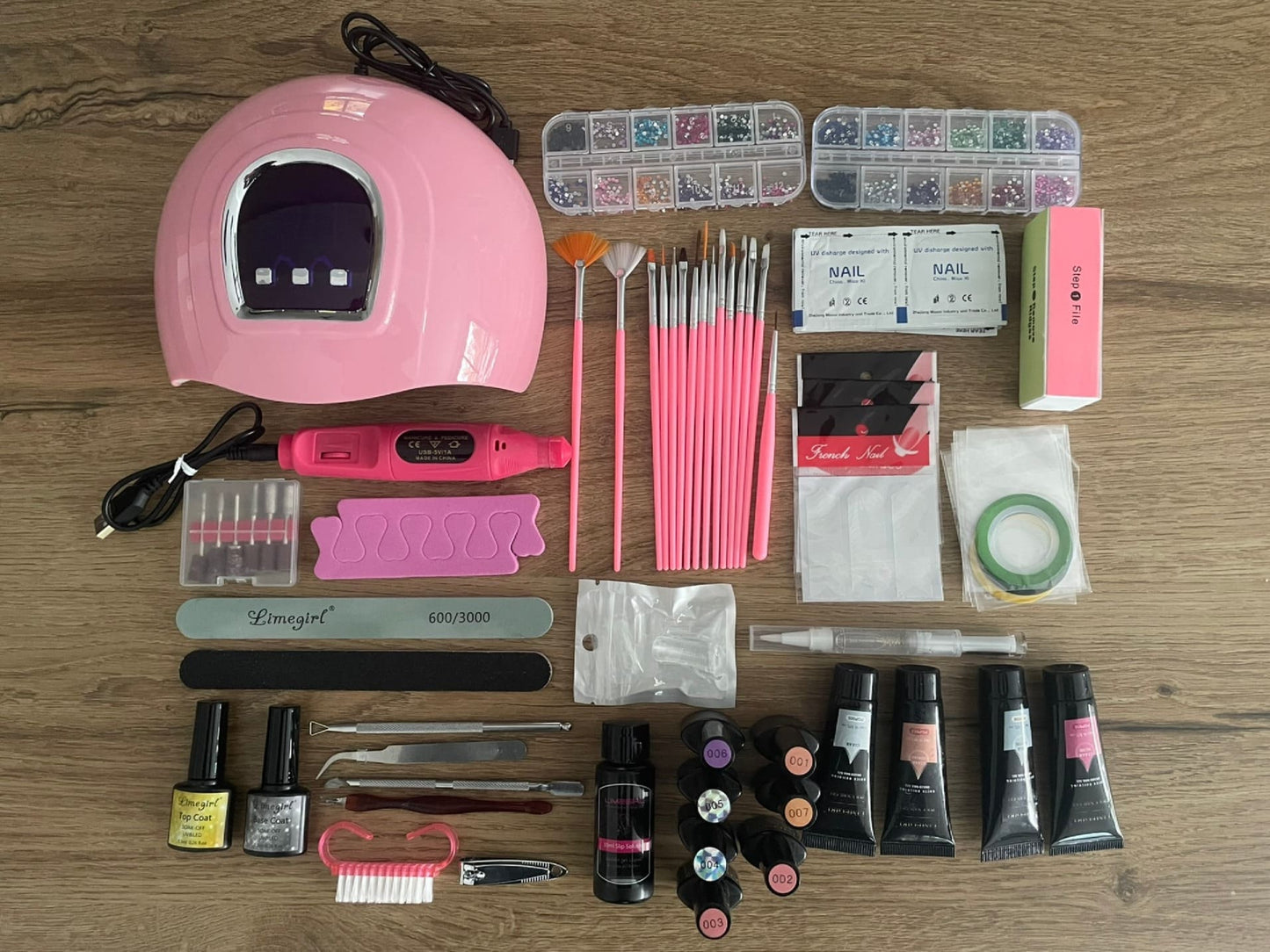 Coffret Ongles Gel UV & Acrygel - Lampe, Ponceuse & Accessoires Inclus - Ongles Sublimes Facilement