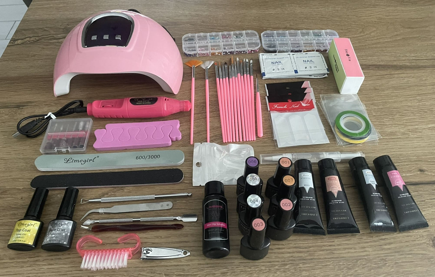 Coffret Ongles Gel UV & Acrygel - Lampe, Ponceuse & Accessoires Inclus - Ongles Sublimes Facilement